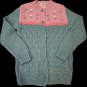 Vintage Hand Made Sweater Bee by Banff Ltd Cardigan Medium